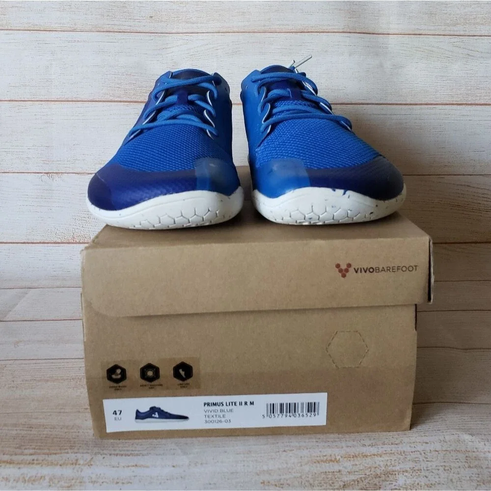 Vivobarefoot Primus Lite II R Vivid Blue Textile Walking Running Outdoor Sneaker